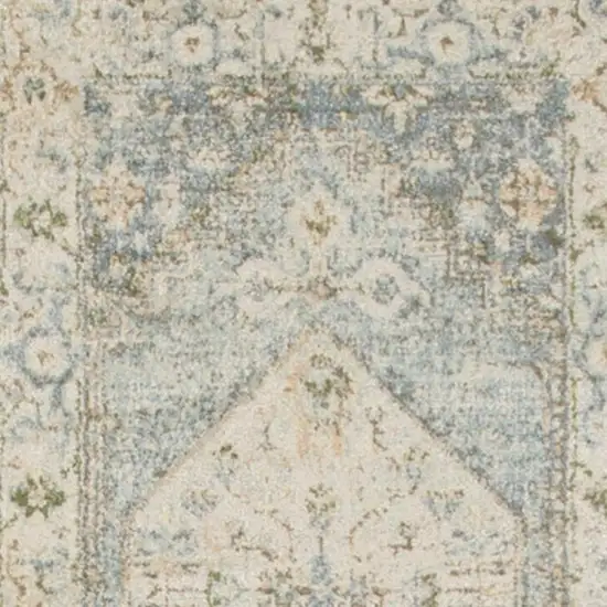 6' Gray Oriental Distressed Runner Rug Photo 3