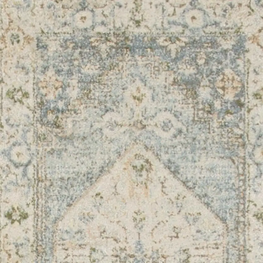 6' Gray Oriental Distressed Runner Rug Photo 3