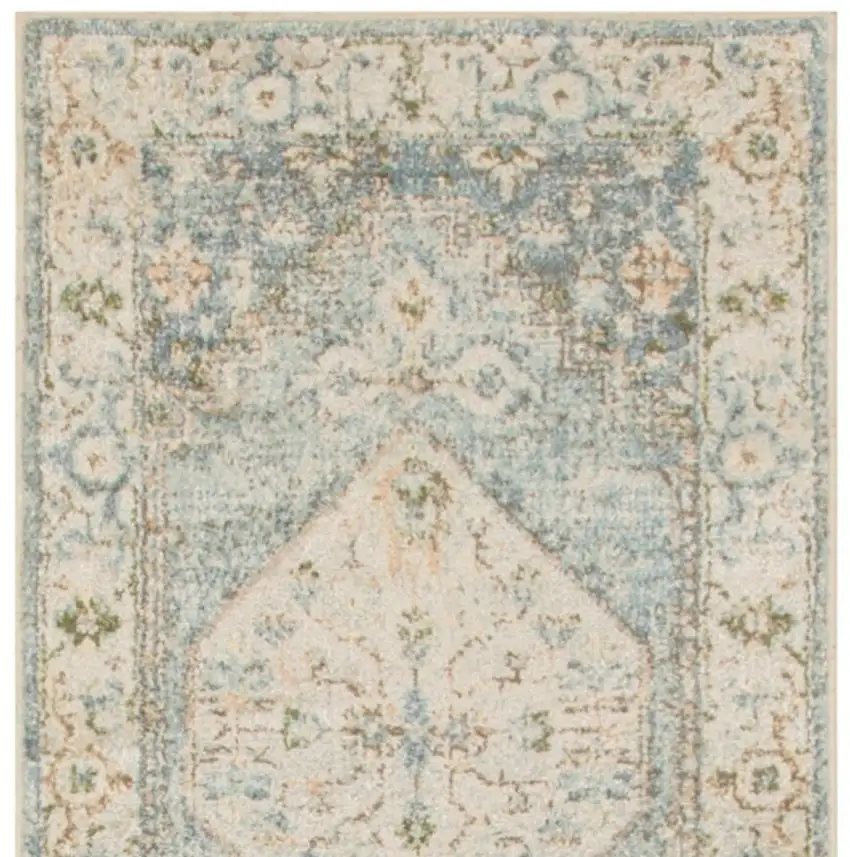 6' Gray Oriental Distressed Runner Rug Photo 8
