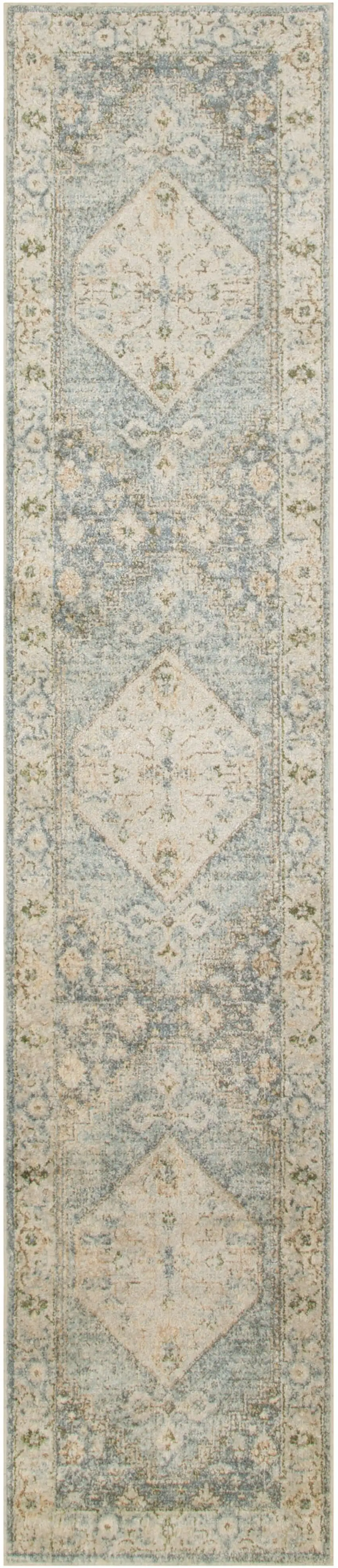 6' Gray Oriental Distressed Runner Rug Photo 2