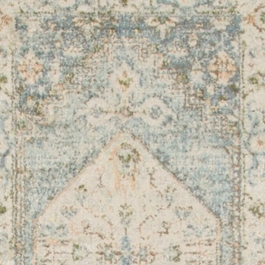 6' Gray Oriental Distressed Runner Rug Photo 9
