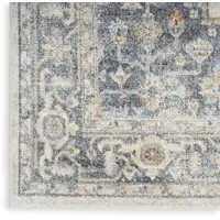 Photo of 10' Gray Oriental Power Loom Distressed Washable Runner Rug