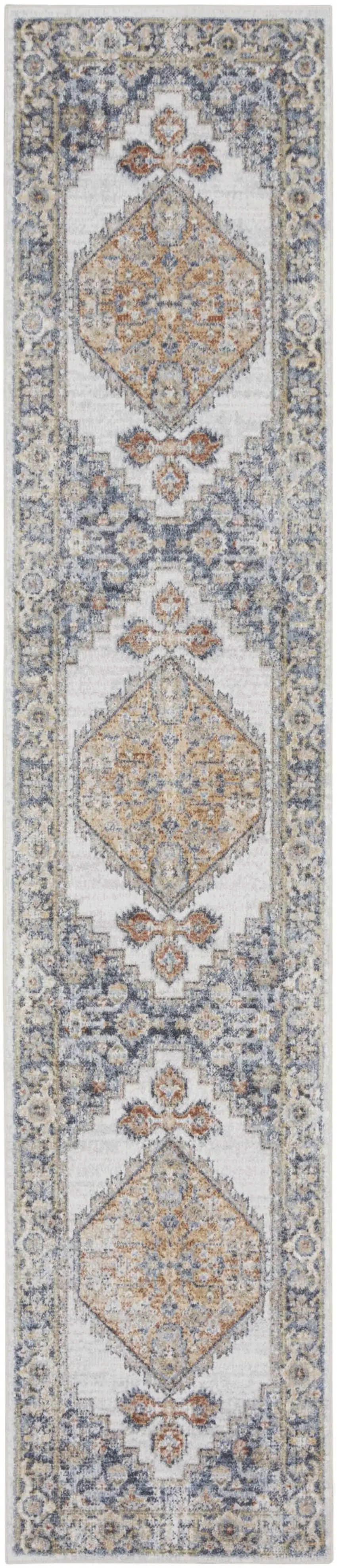 10' Gray Oriental Power Loom Distressed Washable Runner Rug Photo 2