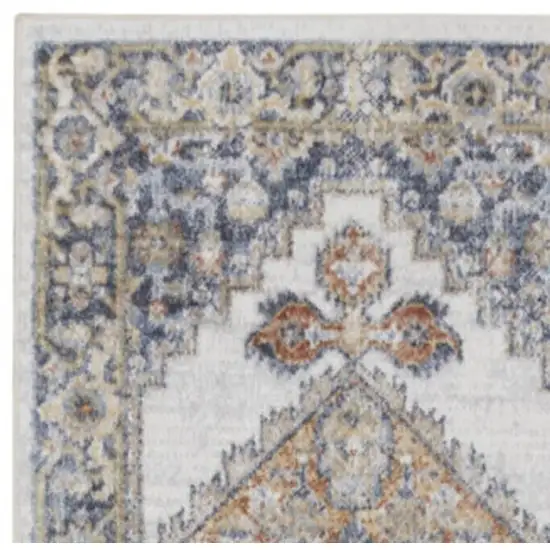 10' Gray Oriental Power Loom Distressed Washable Runner Rug Photo 2