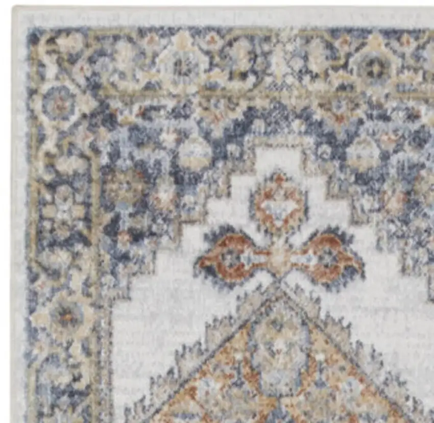 10' Gray Oriental Power Loom Distressed Washable Runner Rug Photo 2