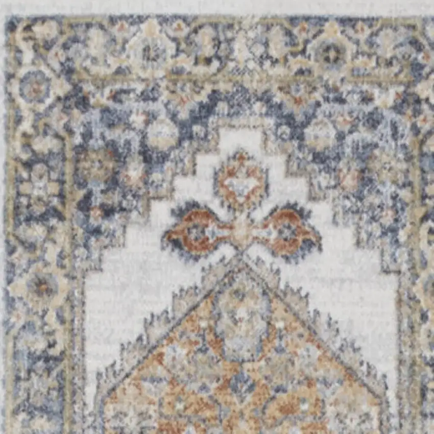 12' Gray Oriental Power Loom Distressed Washable Runner Rug Photo 1