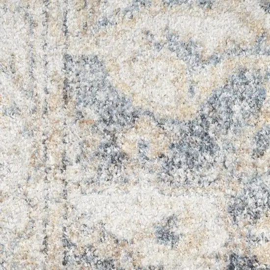 8' Gray Oriental Power Loom Washable Runner Rug Photo 9