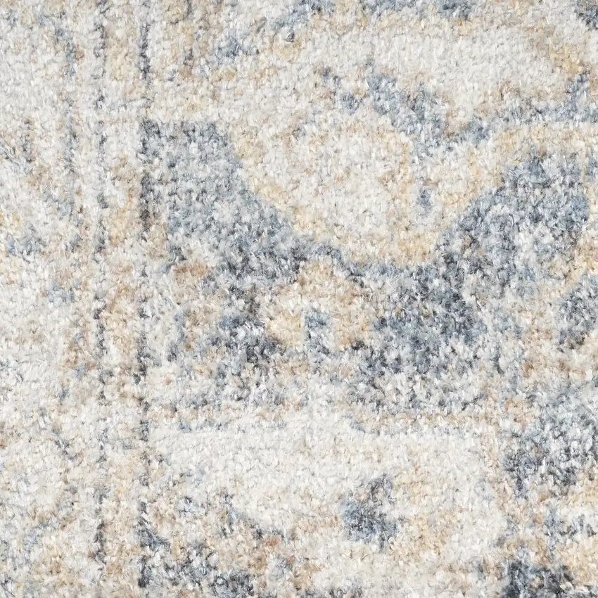8' Gray Oriental Power Loom Washable Runner Rug Photo 9