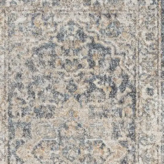 8' Gray Oriental Power Loom Washable Runner Rug Photo 3
