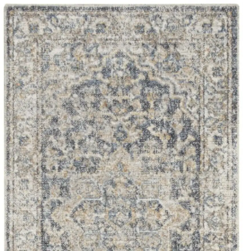 10' Gray Oriental Power Loom Washable Runner Rug Photo 4