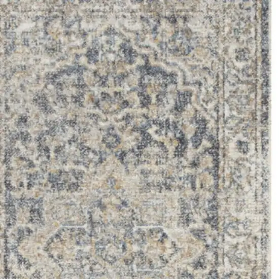 10' Gray Oriental Power Loom Washable Runner Rug Photo 2
