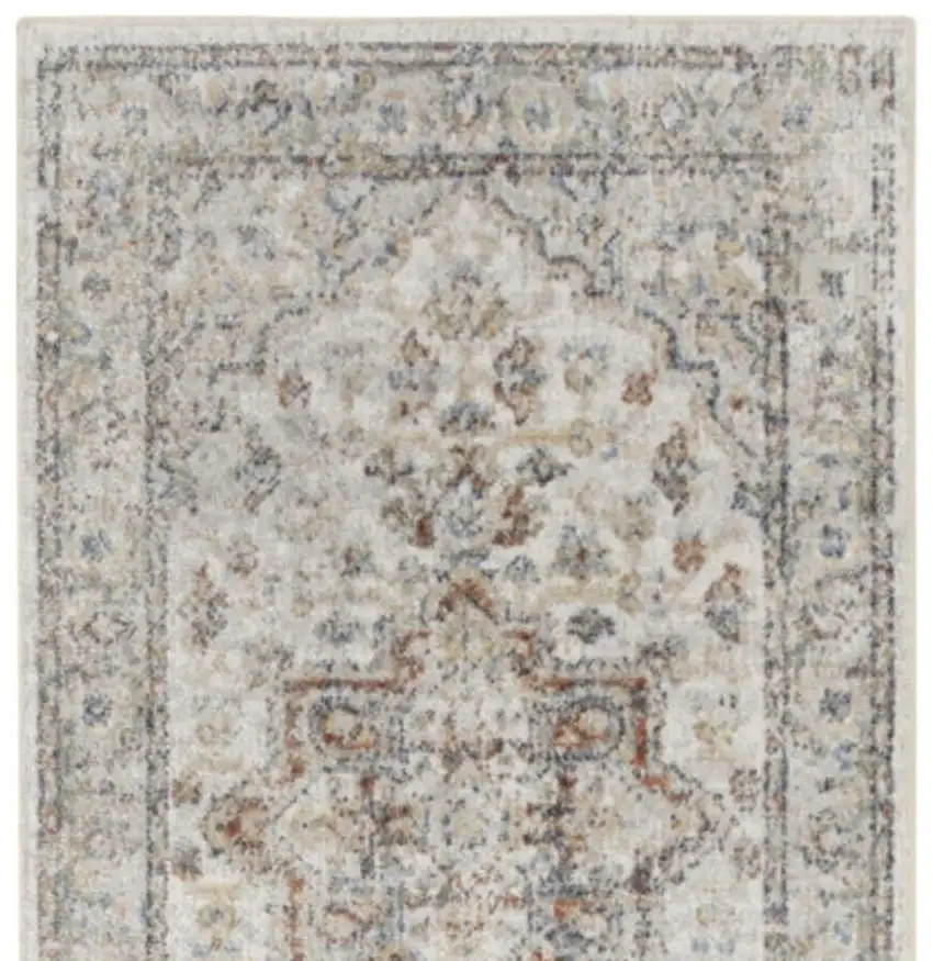 10' Gray Oriental Power Loom Washable Runner Rug Photo 4