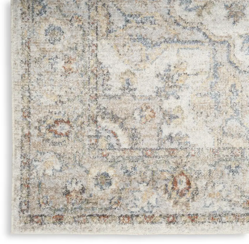 10' Gray Oriental Power Loom Washable Runner Rug Photo 1