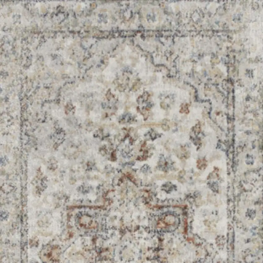 10' Gray Oriental Power Loom Washable Runner Rug Photo 2