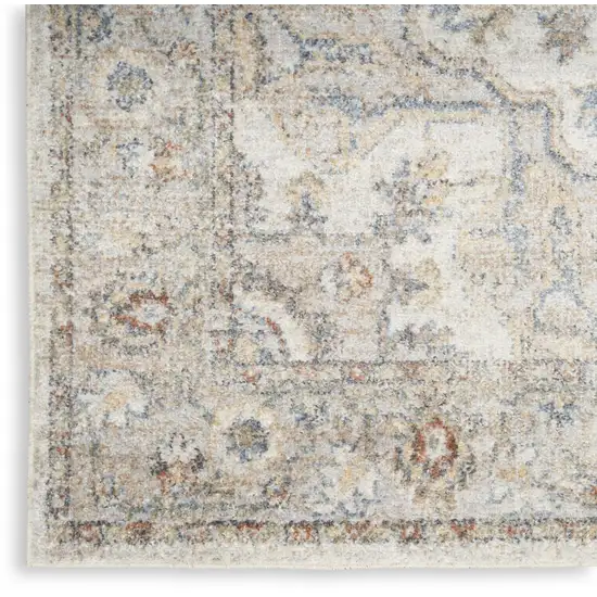10' Gray Oriental Power Loom Washable Runner Rug Photo 8