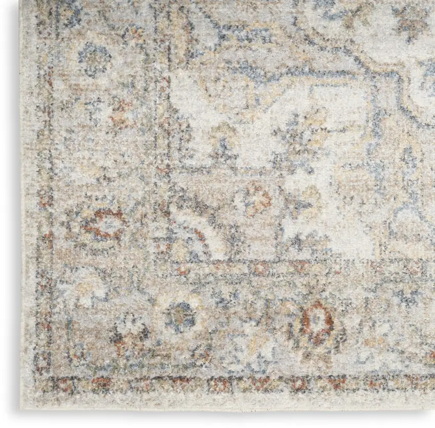 10' Gray Oriental Power Loom Washable Runner Rug Photo 8