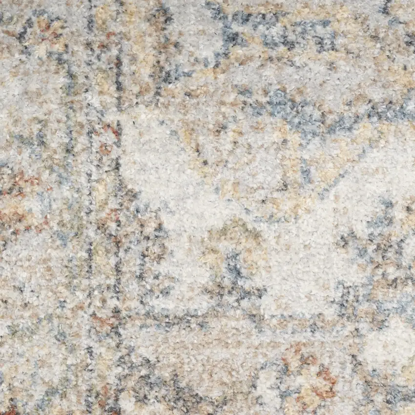 10' Gray Oriental Power Loom Washable Runner Rug Photo 7
