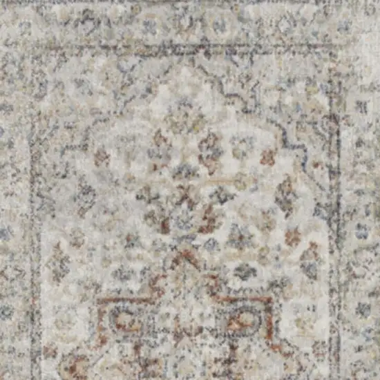 10' Gray Oriental Power Loom Washable Runner Rug Photo 3