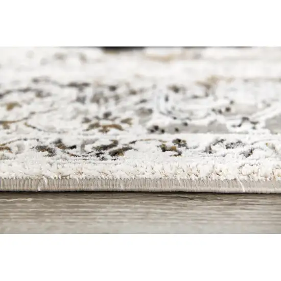 8' Gray Oriental Washable Non Skid Area Rug Photo 5
