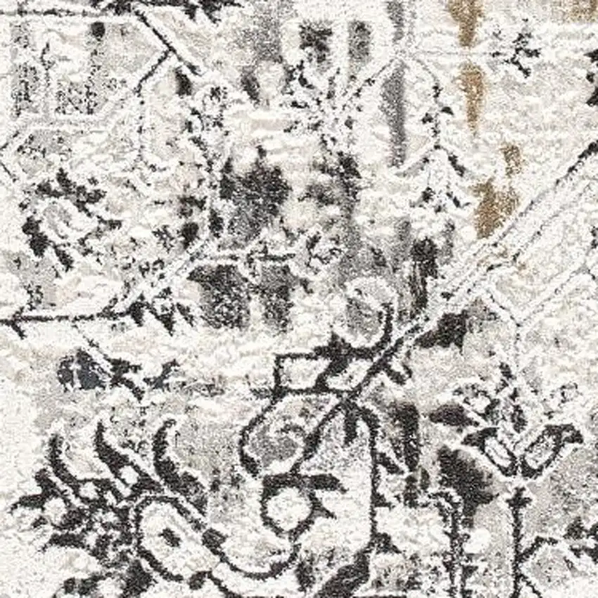 8' Gray Oriental Washable Non Skid Area Rug Photo 3