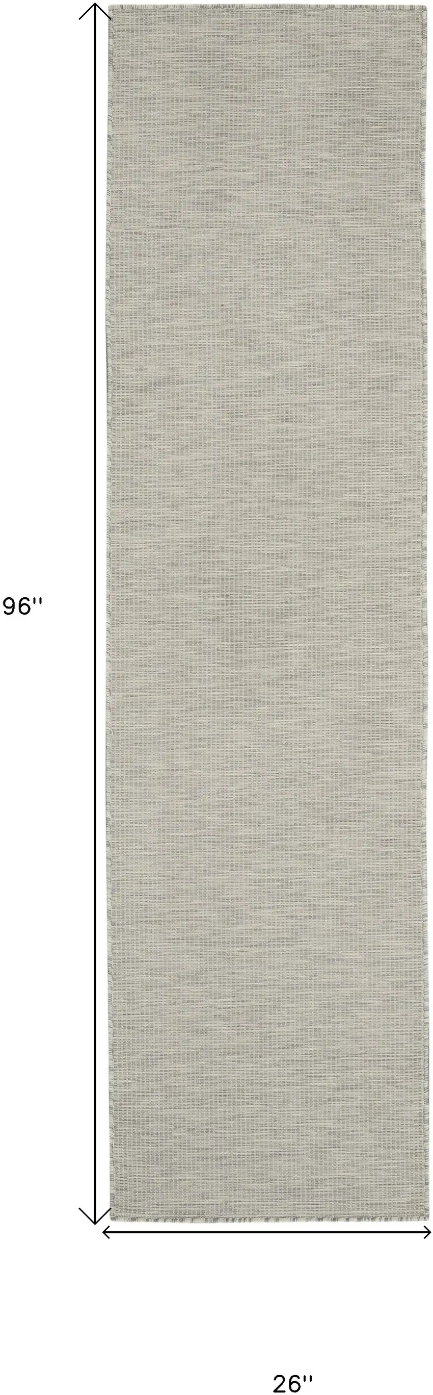 8' Gray Power Loom Runner Rug Photo 1
