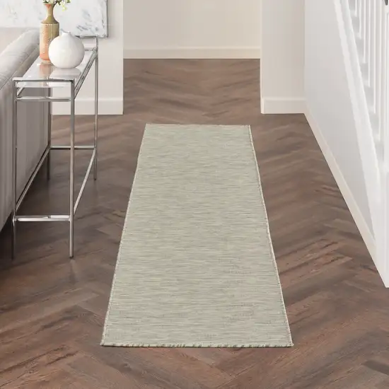 8' Gray Power Loom Runner Rug Photo 8