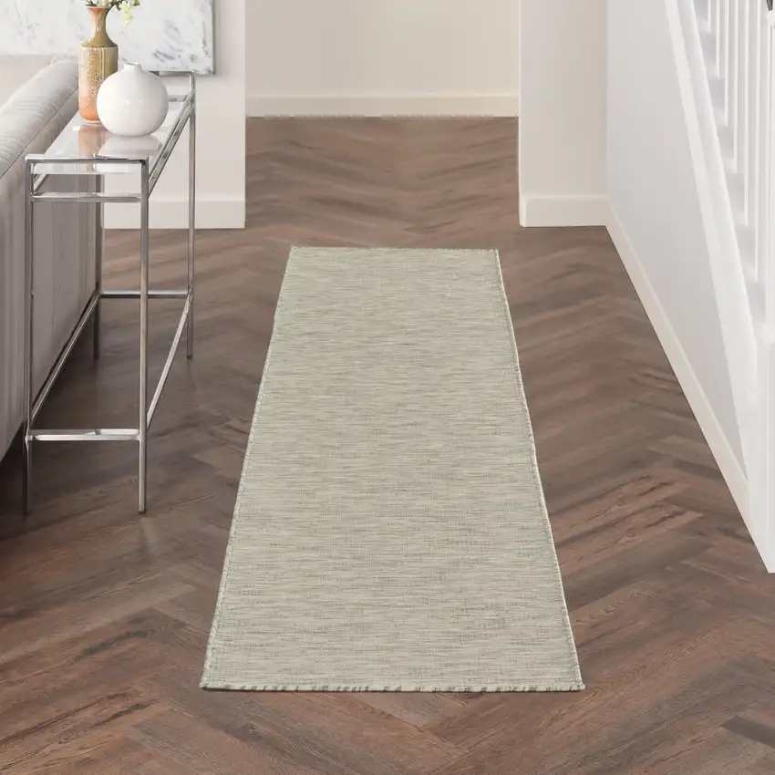 8' Gray Power Loom Runner Rug Photo 8