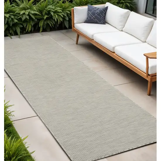 8' Gray Power Loom Runner Rug Photo 1
