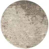 Photo of 8' Gray Round Abstract Power Loom Area Rug