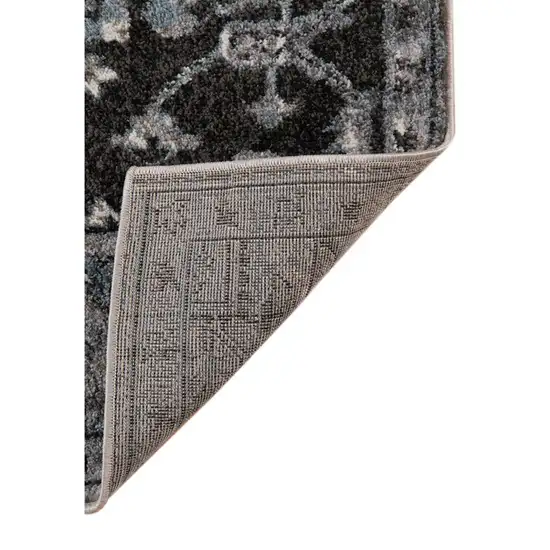 6' Gray Round Medallion Power Loom Area Rug Photo 3