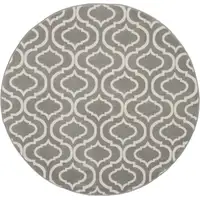 Photo of 5' Gray Round Moroccan Power Loom Area Rug