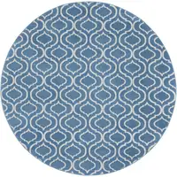 Photo of 8' Gray Round Moroccan Power Loom Area Rug
