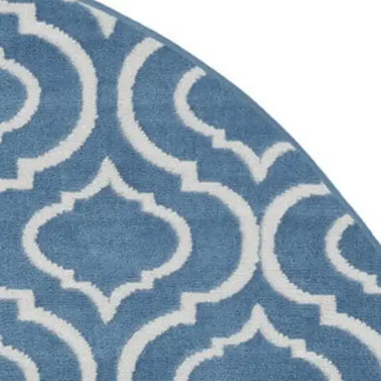 5' Gray Round Moroccan Power Loom Area Rug Photo 3