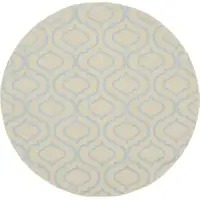 Photo of 5' Gray Round Moroccan Power Loom Area Rug