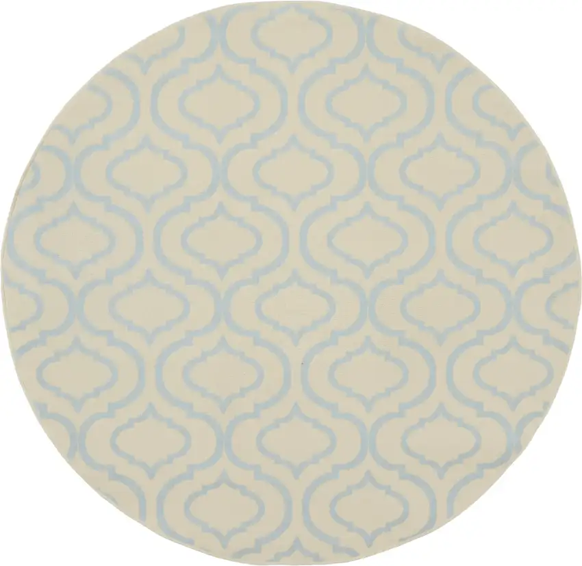 5' Gray Round Moroccan Power Loom Area Rug Photo 1