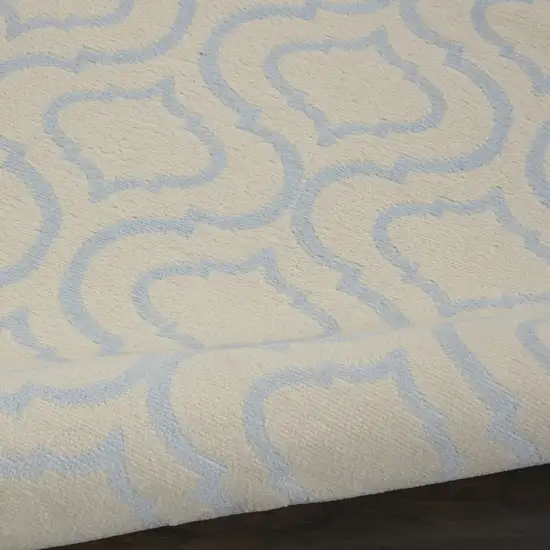 5' Gray Round Moroccan Power Loom Area Rug Photo 9