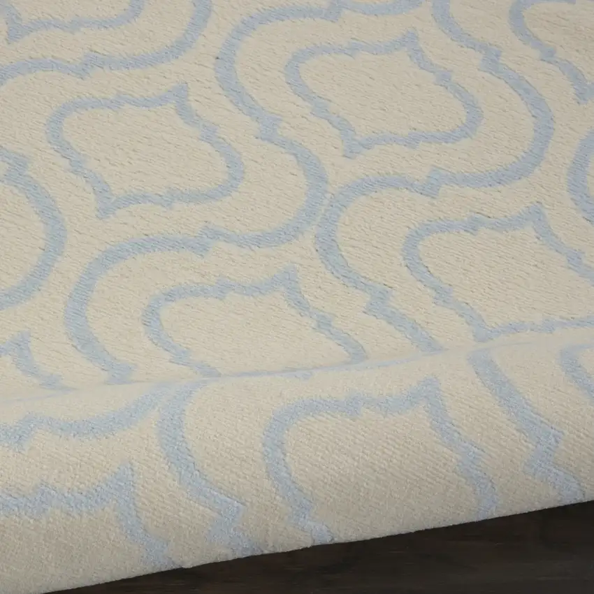 5' Gray Round Moroccan Power Loom Area Rug Photo 9