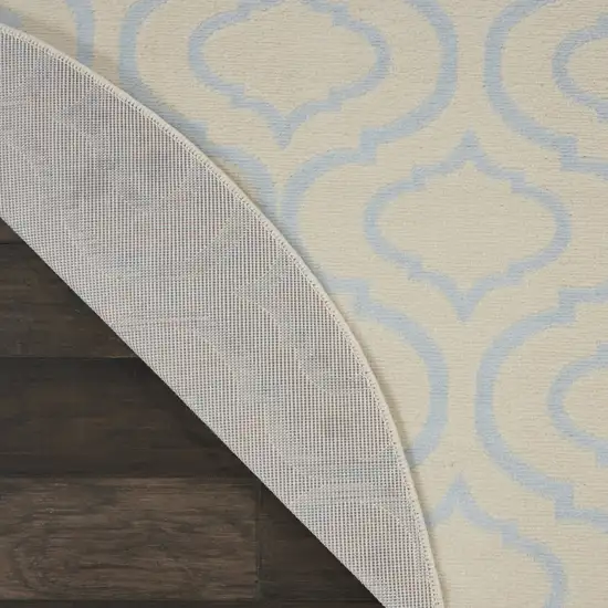 5' Gray Round Moroccan Power Loom Area Rug Photo 8