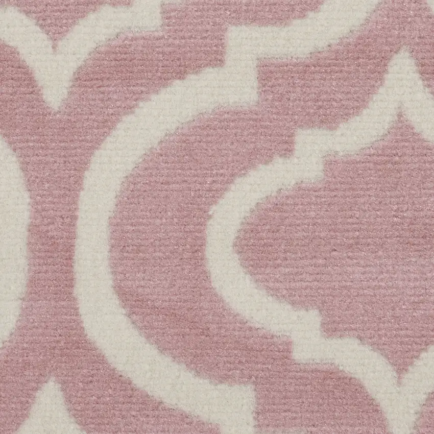 5' Gray Round Moroccan Power Loom Area Rug Photo 9