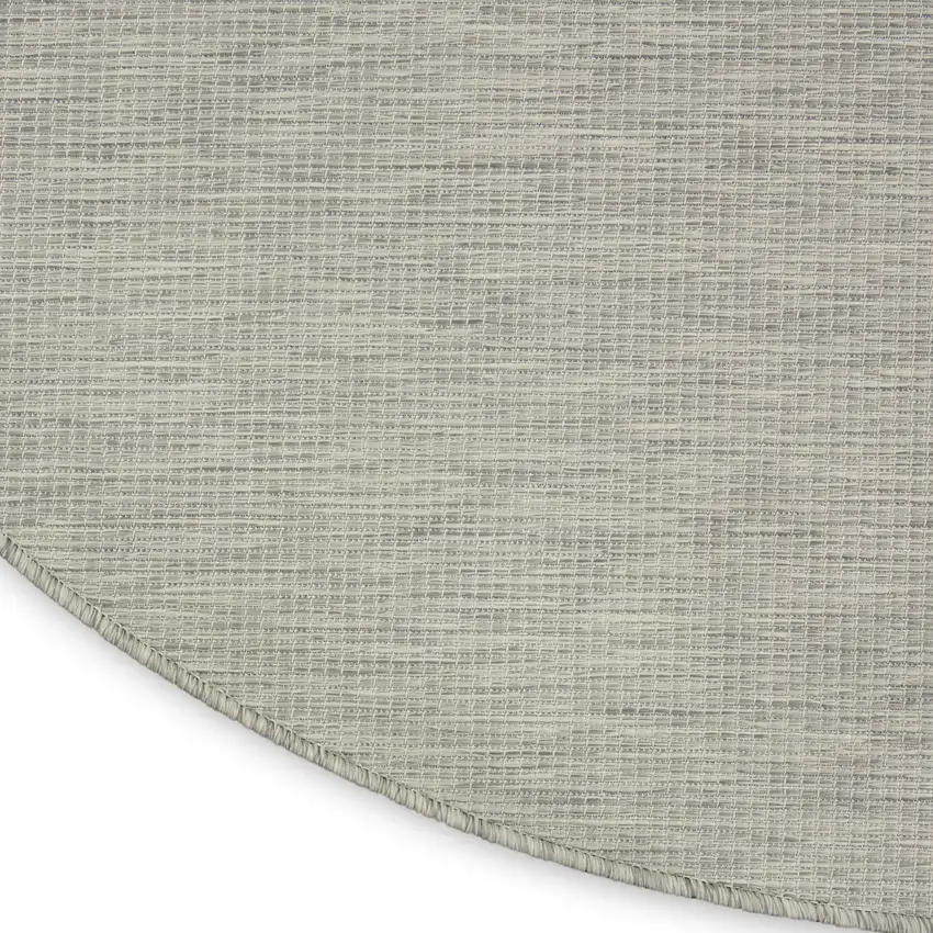 8' Gray Round Power Loom Area Rug Photo 9