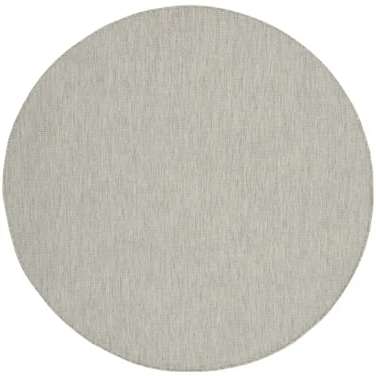 8' Gray Round Power Loom Area Rug Photo 3