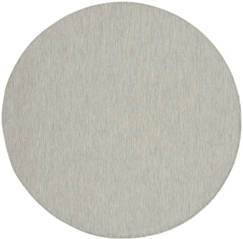 8' Gray Round Power Loom Area Rug Photo 1