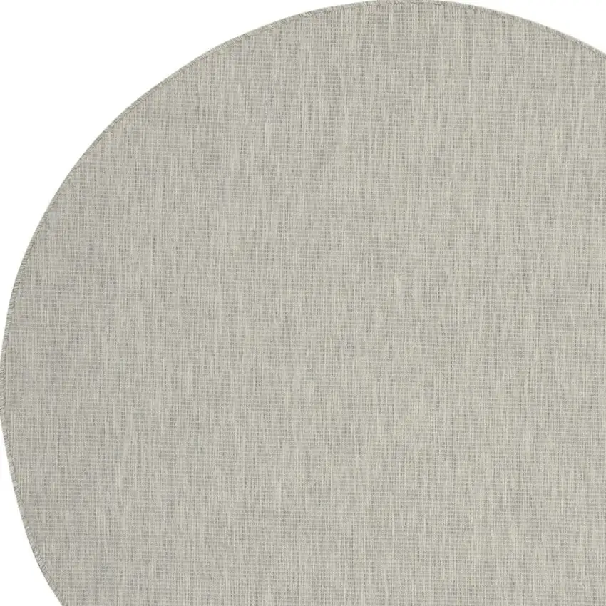 8' Gray Round Power Loom Area Rug Photo 3