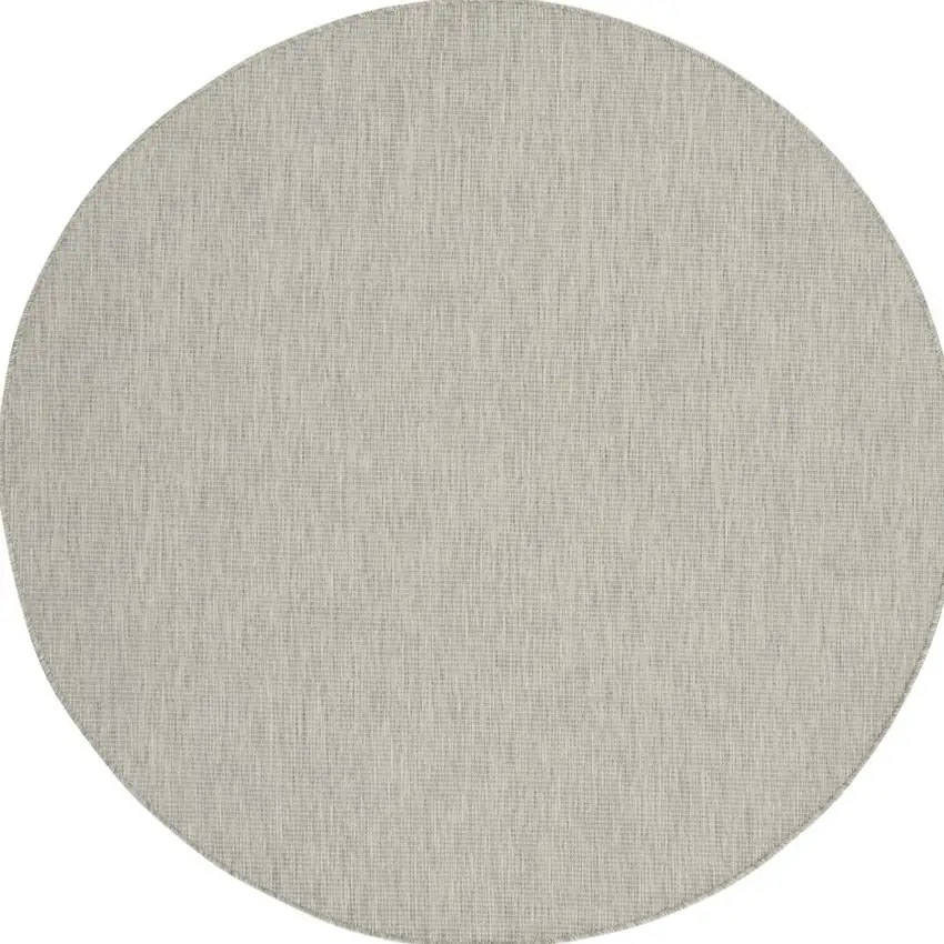 8' Gray Round Power Loom Area Rug Photo 4