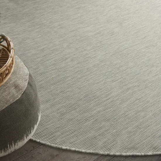 8' Gray Round Power Loom Area Rug Photo 5