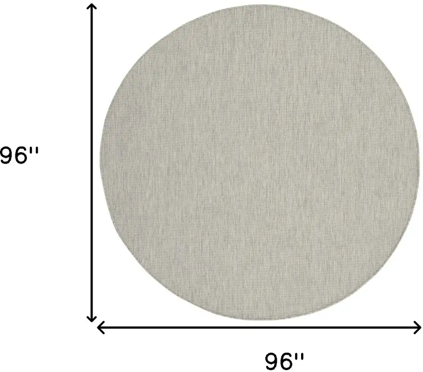 8' Gray Round Power Loom Area Rug Photo 7