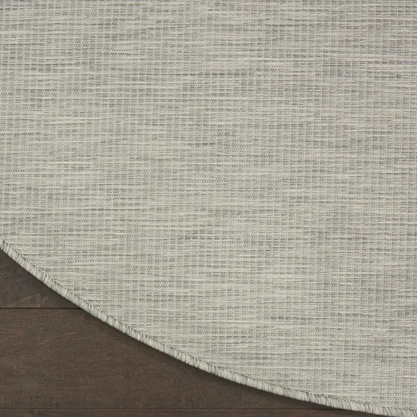 6' Gray Round Power Loom Area Rug Photo 9