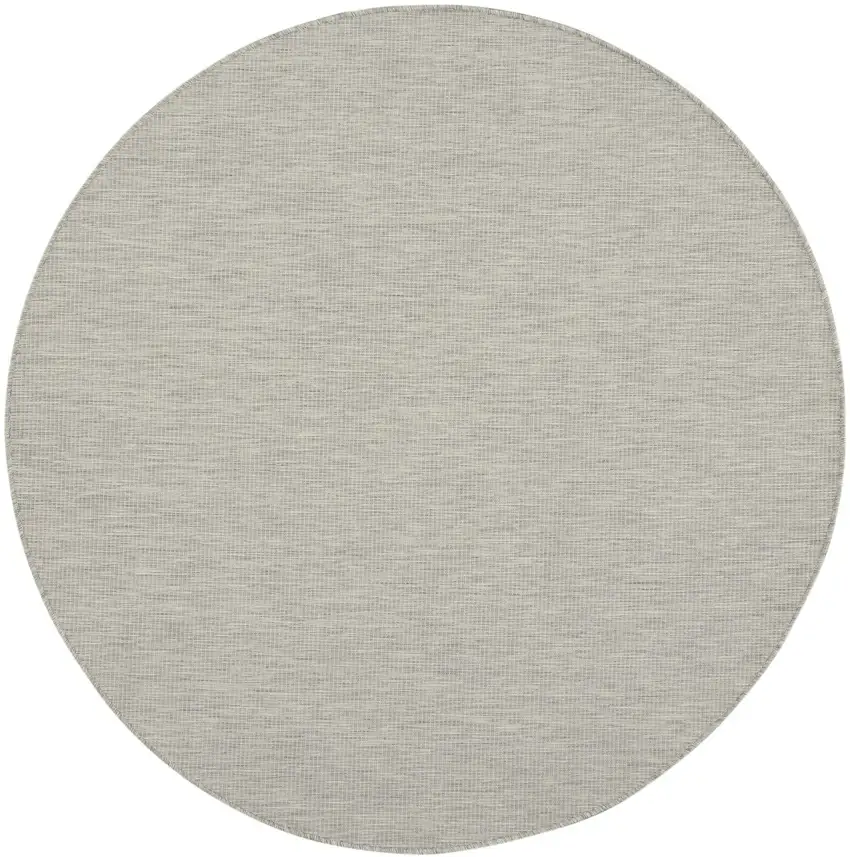 6' Gray Round Power Loom Area Rug Photo 1