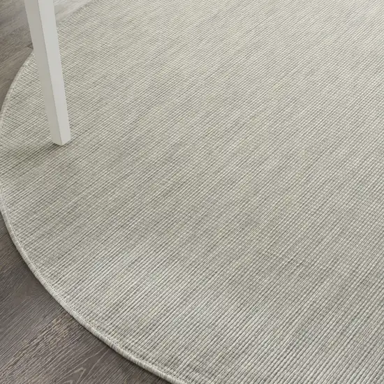 6' Gray Round Power Loom Area Rug Photo 9