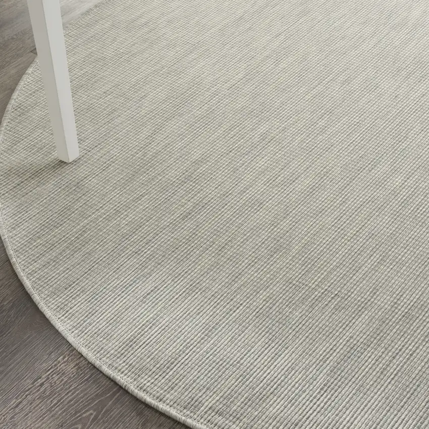 6' Gray Round Power Loom Area Rug Photo 9